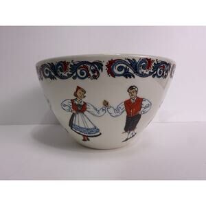 Figgjo Norway Hardanger Dancers Small Ceramic Serving Bowl Scandinavian Folk